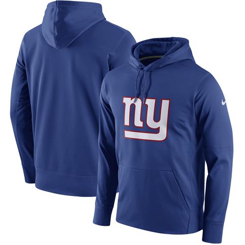 Men's New York Giants Nike Royal Circuit Logo Essential Performance Hoodie - Click Image to Close